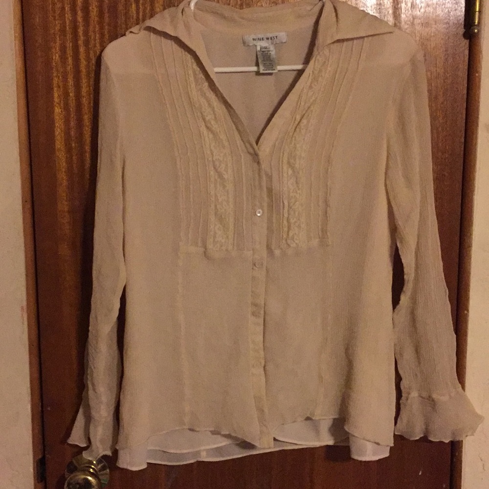 Sheer cream dress shirt